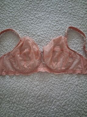 Heidi Klum 70G Delicate Lace Underwire Bra - Peach Pink